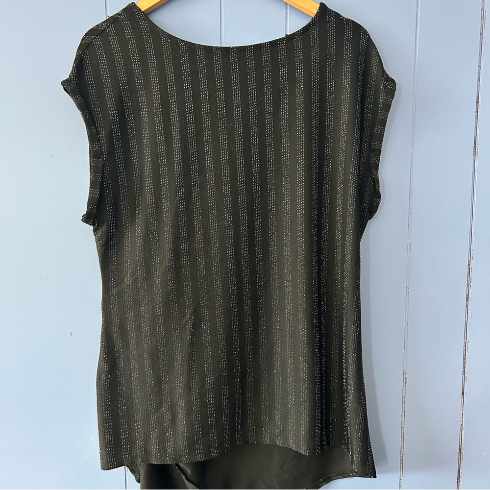 Woman’s Asymmetrical Black Sparkly Tunic Top - 2XL - Picture 2 of 3